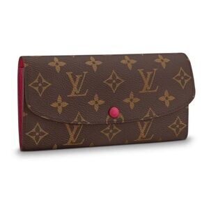 MLouis Vuitton monogram Emily wallet with chain LV Red internal
